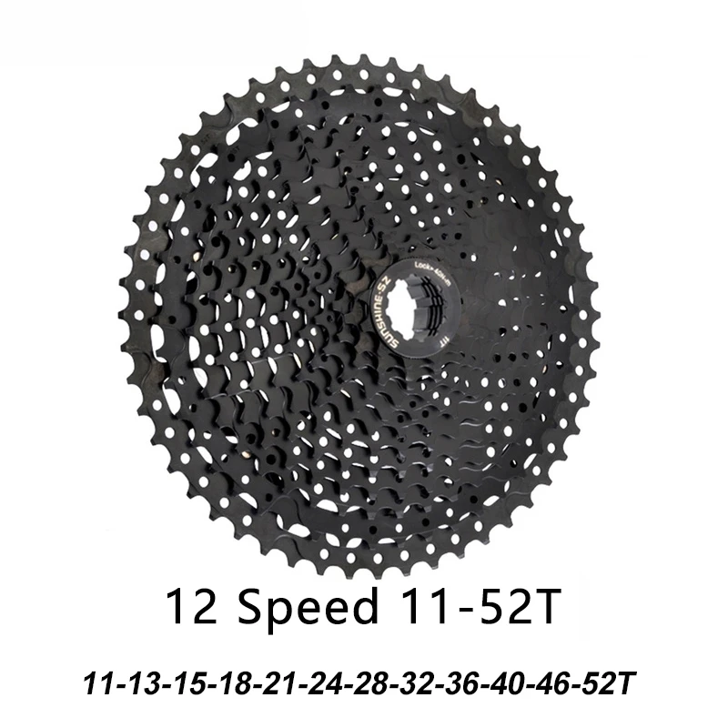 1X12 Speed MTB Road Bike Cassette Sprocket 11-46/50/52T Black Freewheel Compatible CN-M6100 Bike Parts