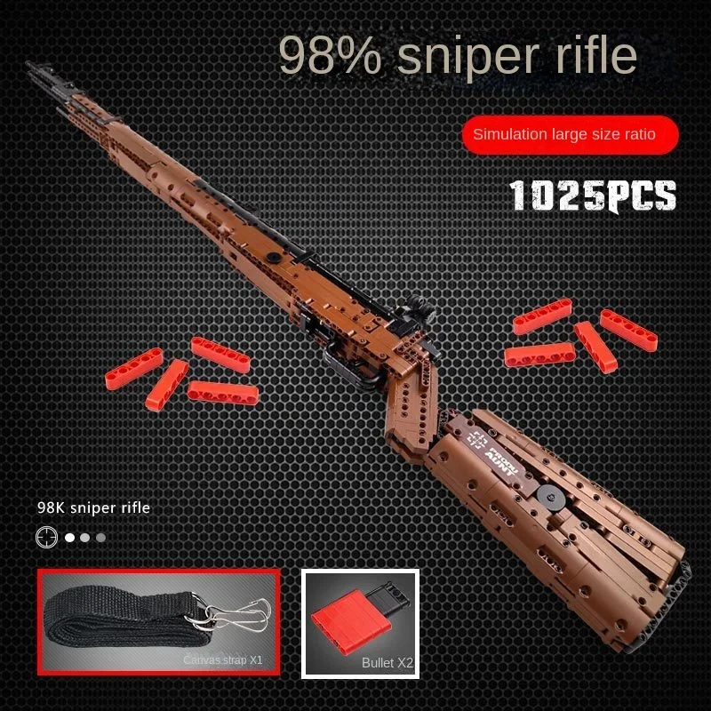 Mauser 98K Sniper Rifle Gun Series Assembled and Inserted small particle Building Blocks Shooting Game Toys Gun Gifts for Kids