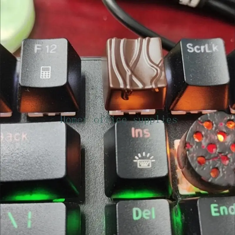 

K43B Artistic Resins Keycap in Chocolate Ergonomic Design Comfortable Typing