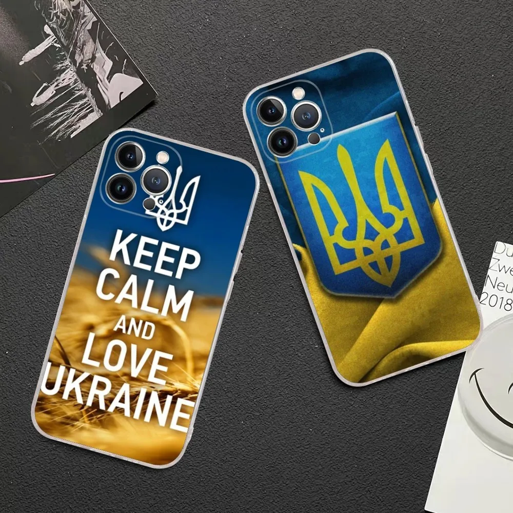 U-Ukraine-Flag Phone Case For iPhone 15 14 13 12 Mini 11 Pro XS Max X XR SE 6 7 8 Plus Soft Silicone Cover