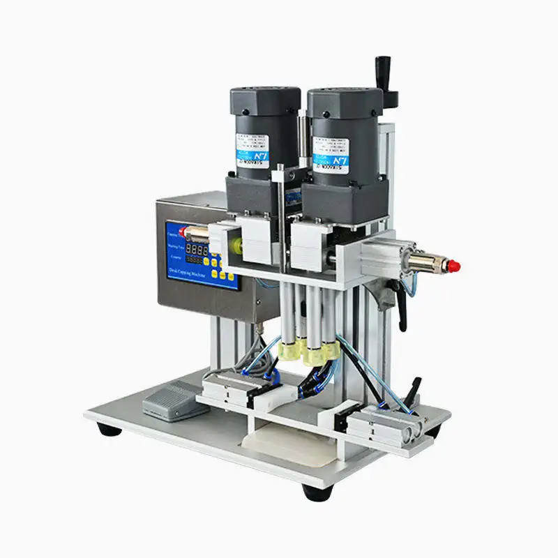 Factory Price Pneumatic Semi-Automatic Duckbill Cap Tightening Machine Spray Perfume Bottle Capper Cosmetic Washing Paper Wood