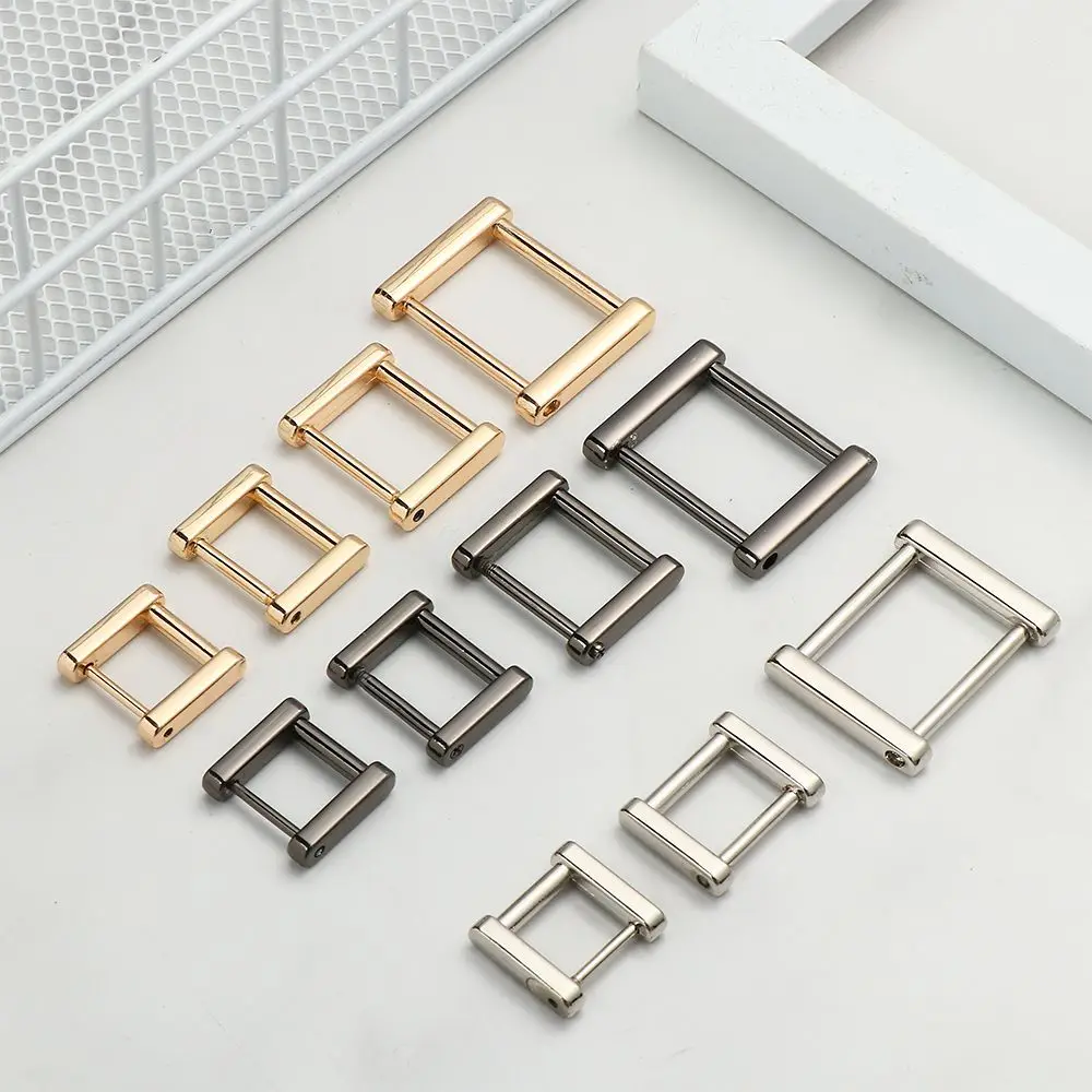 DIY Metal Detachable open Rectangle Screw Rings Buckle Strap Connector for Leather Craft Bag Strap Belt Handle Shoulder Webbing