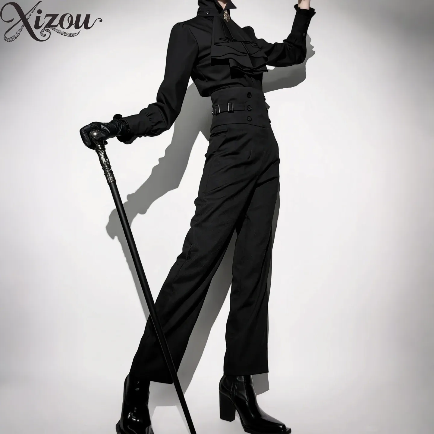 

Gothic Prince Lolita Pants High Waist Straight Leg Vintage Medieval British Court Knight Trousers Women Spring Autumn Fashion