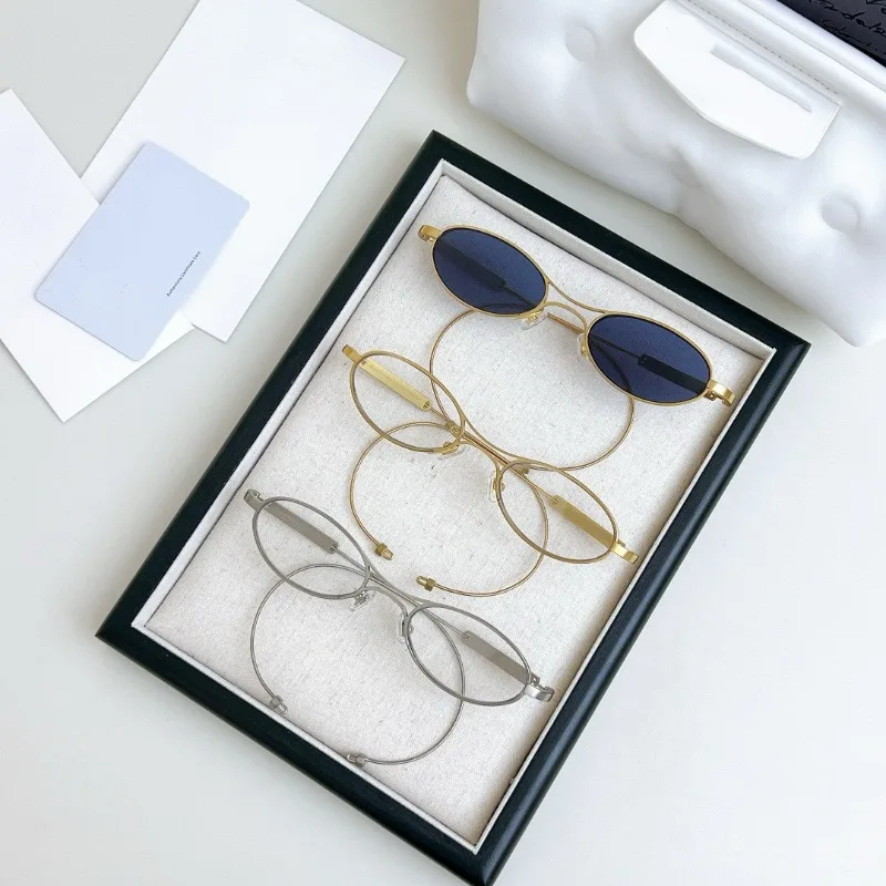 GM Small Round Vintage Wire Rim Glasses Optical Eyeglass Frame with foldable Temples for Secure Fit