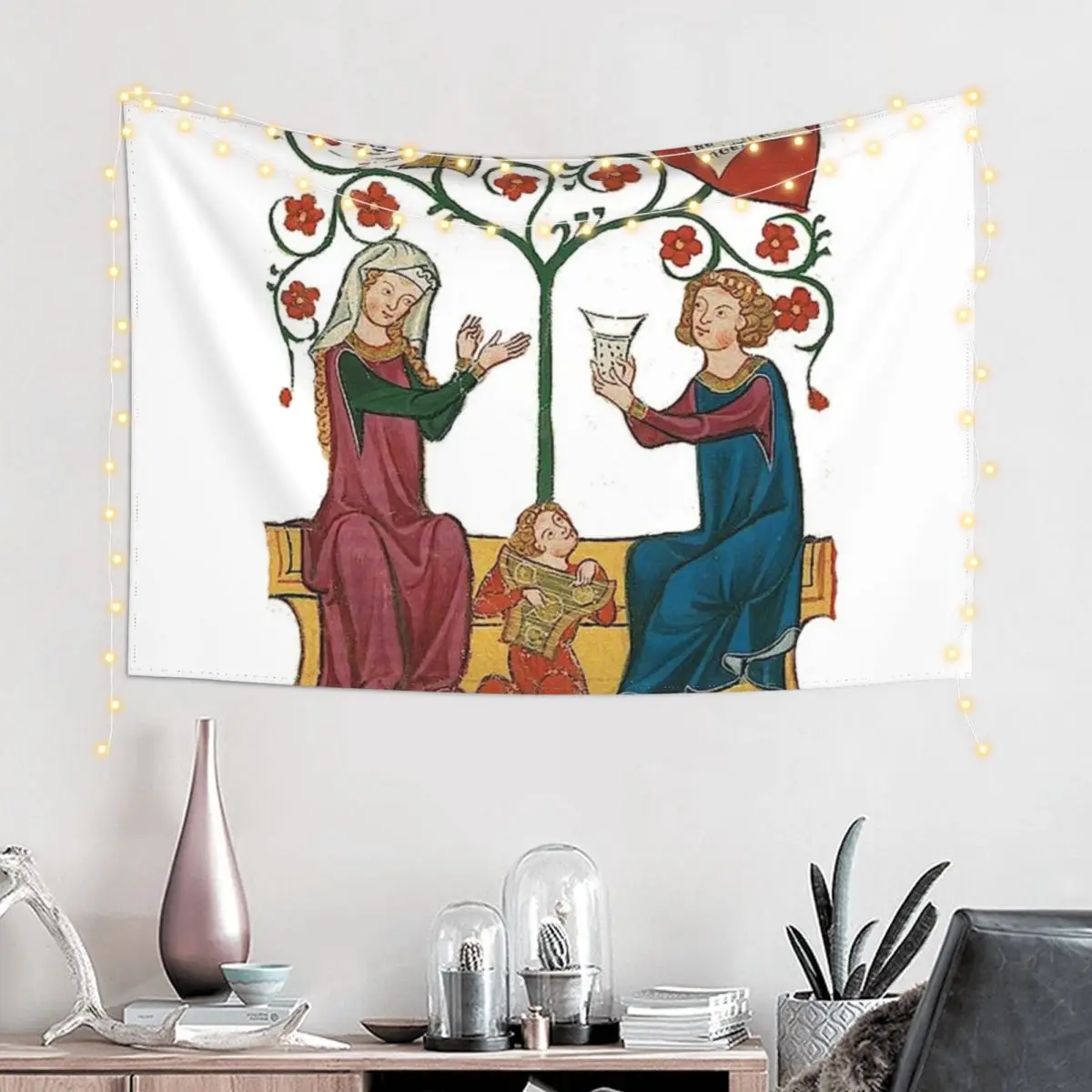 Medieval Love poem Tapestry Aesthetics For Room Room Decor For Girls Tapestry