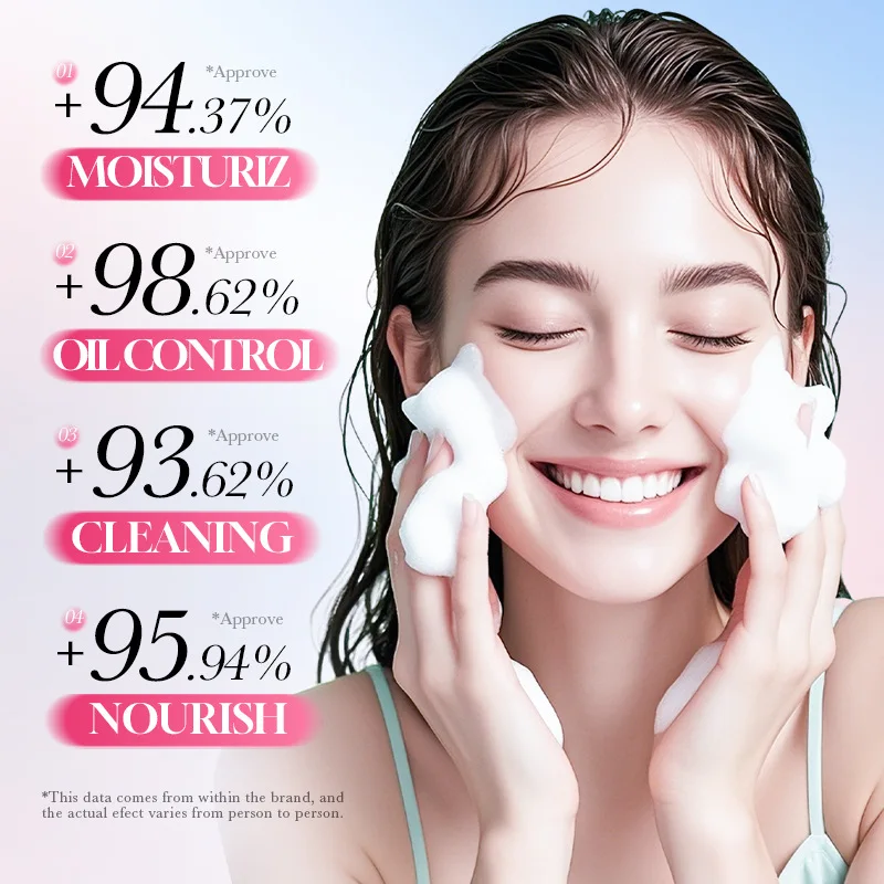 BIOAQUA Sakura Facial Cleanser Moisturizing Whitening Anti-Aging Face Wash Foam Facial Cleanser Korean Skin Care Cosmetics