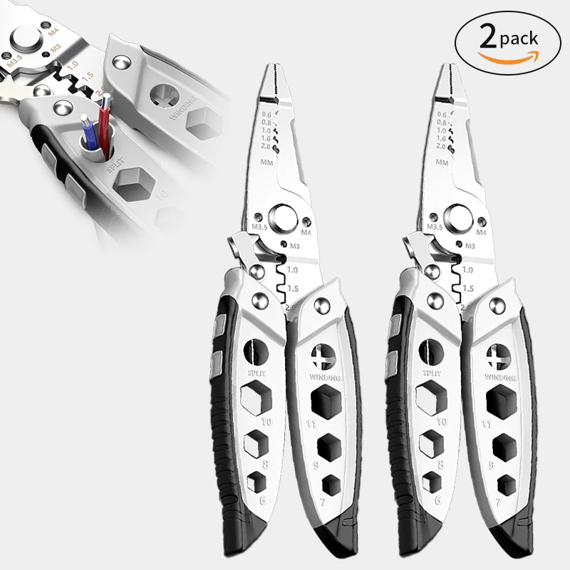 

7-Inch Multi-Purpose Wire Stripper - Professional Tools, Electrician's Crimping Pliers for Stripping, Cutting and Hand Tools