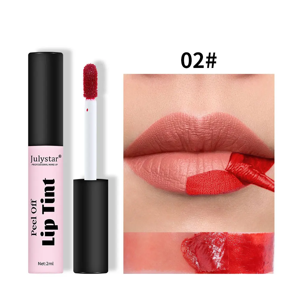 Hot matte tear off lipstick, waterproof, moisturizing, natural and long-lasting, easy to apply, clear and non stick to cup lips