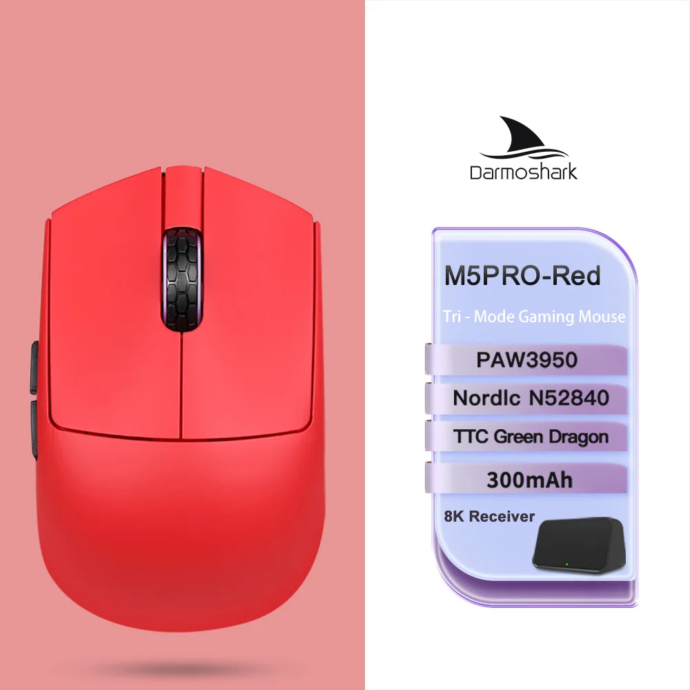 Darmoshark M5Air Forged Carbon Fiber Wireless 8K Gaming Mouse