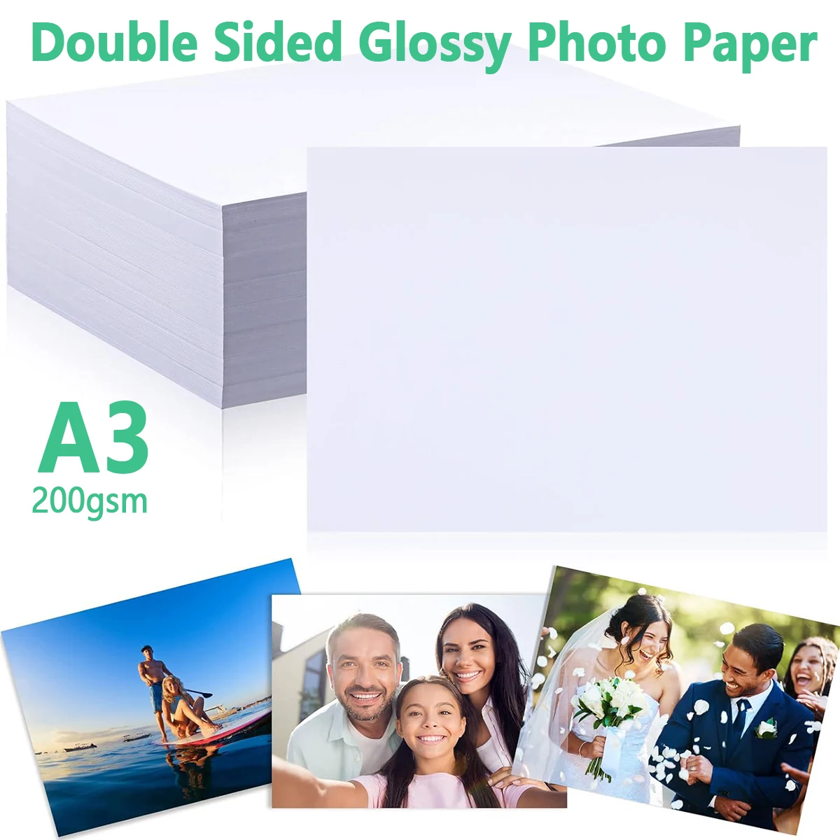 100Sheets A3 Double-Sided Glossy Photo Paper 11.7x16.5