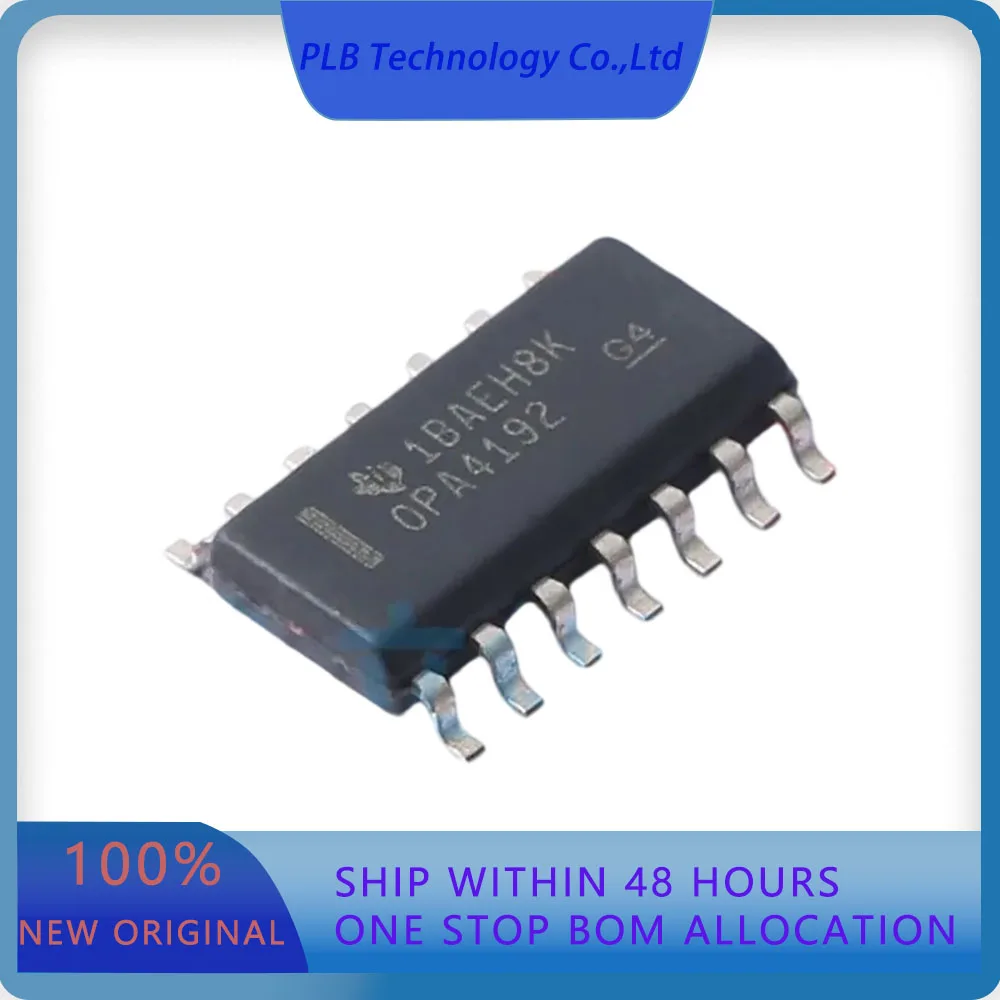 5PCS/LOT OPA4192IDR OPA4192  5uV 5pA 20V/us 10MHz 4 Output SOIC-14 Precision Op Amps Original Stock