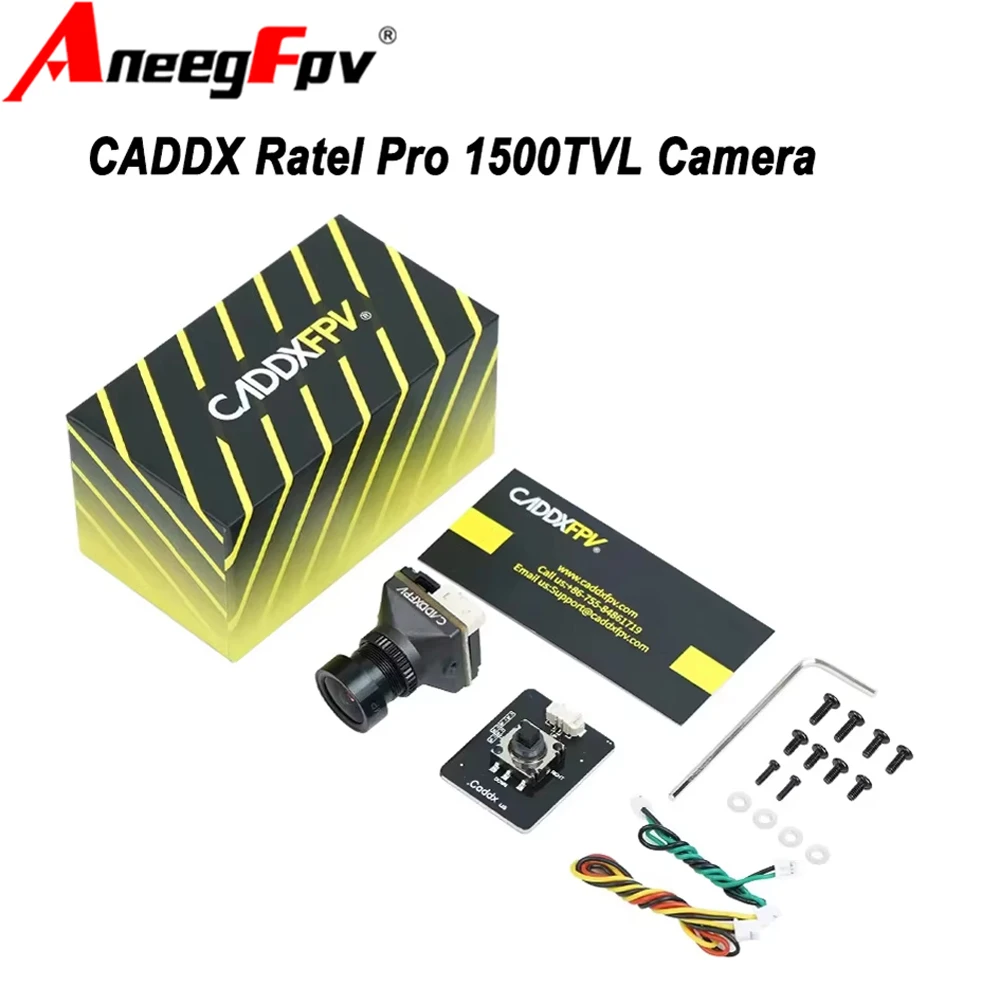 CADDXFPV Ratel Pro Analog Camera 1500TVL 9.5g Super WDR 4.5V-27V NTSC/PAL CMOS FPV Starlight Night Vision Blacklight Camera
