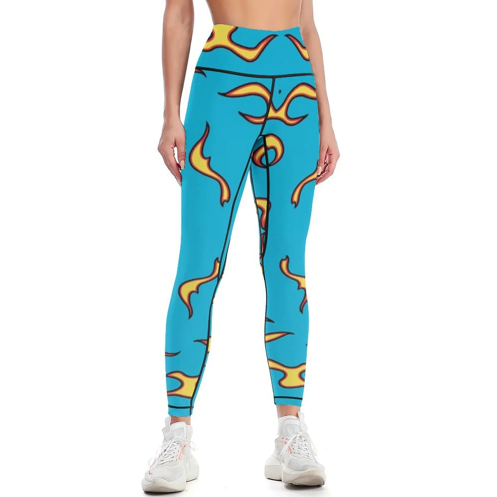 

blue flame Leggings Jogger pants Training pants Women's sports push up tights for Womens Leggings