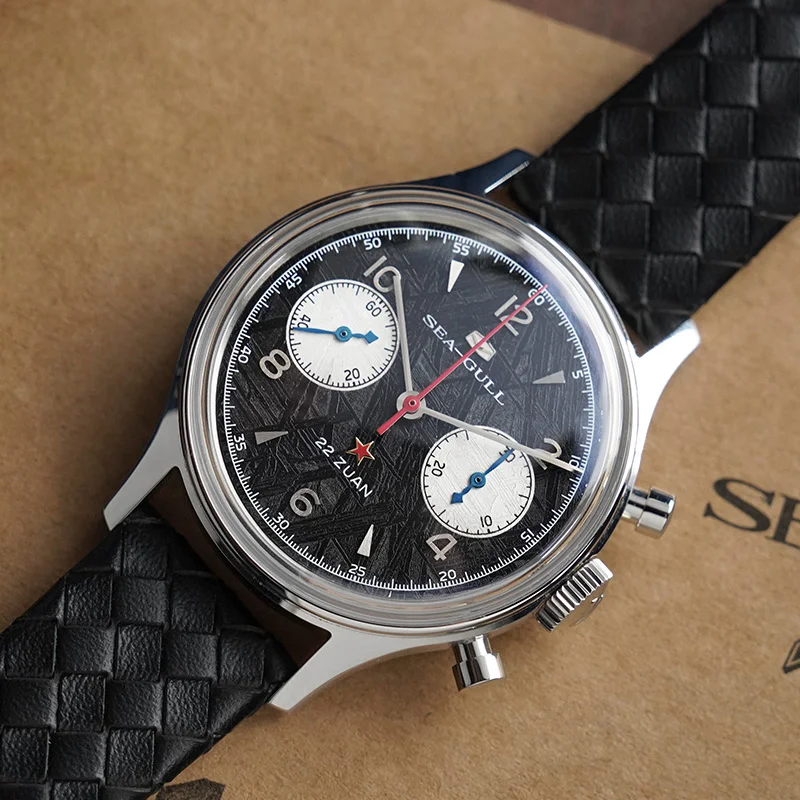 Seagull 1963 Limited Meteorite Edition 37.3mm Men Luxury Chronograph Manual Mechanical Wristwatch for Men Collector Timepiece