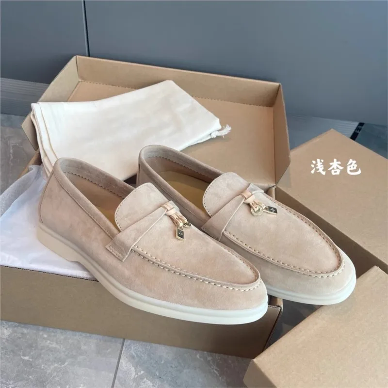 Loafer shoes women soft sole tassel cashmere casual flat shoes 2024 spring summer autumn new comfortable slip-on shoes