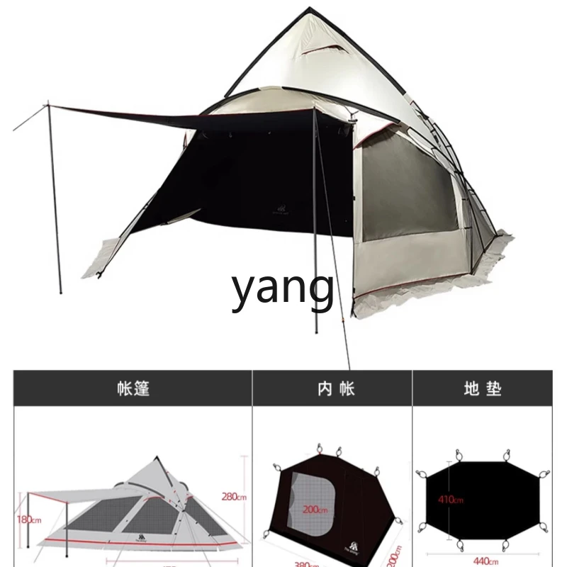 

L'm'm Camp Tent Outdoor Camping Equipment Yurts Tent Vinyl Thickened One Room and Two Living Rooms