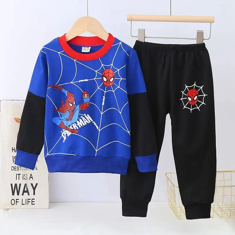 Autumn Baby Boy Clothes Set Children Girls Spider-Man Sweatshirts And Pants 2pcs Suit Sweet Kid Pullover Top Bottom Pajamas