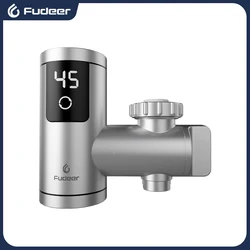 Fudeer-Torneira Elétrica para Aquecedor de Água, Torneira de Aquecimento Instantâneo, Quente e Frio, Saída Dupla, Temperatura, Cozinha, 3400W