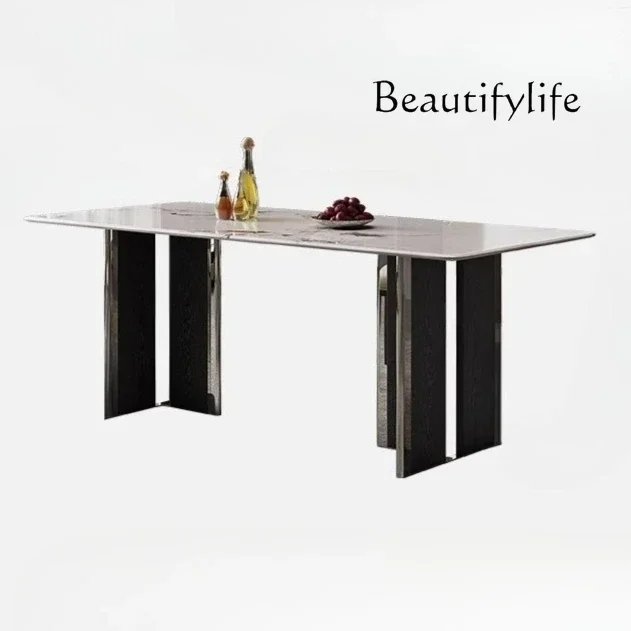 N36 O Microcrystalline Stone Dining Table Italian Minimalist Light Luxury Household Living Room Creative Table Foot Rectangular