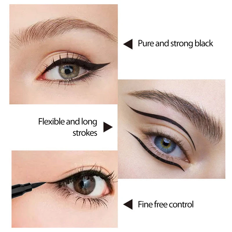 Matte Eyeliner Pen Makeup Waterproof Long Lasting Quickly Drying Smooth Ultra-thin Black Liquid Eyeliner Pencil Women Cosmetics