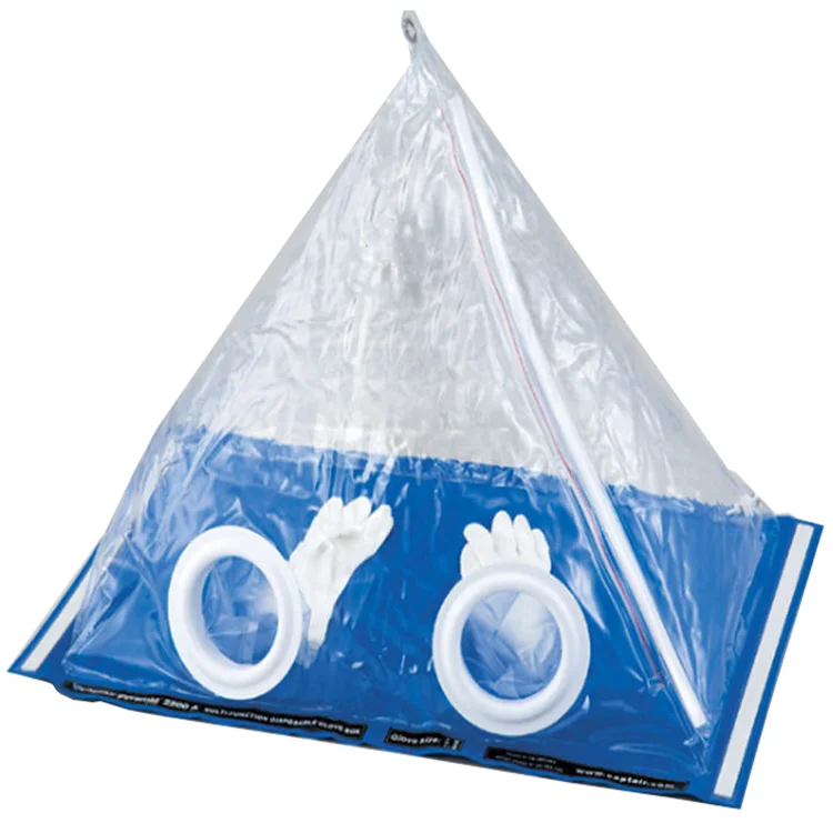 AOTELEC Compact Vacuum and Inert Lab Convenient Plastic Glove Bag Box for Research