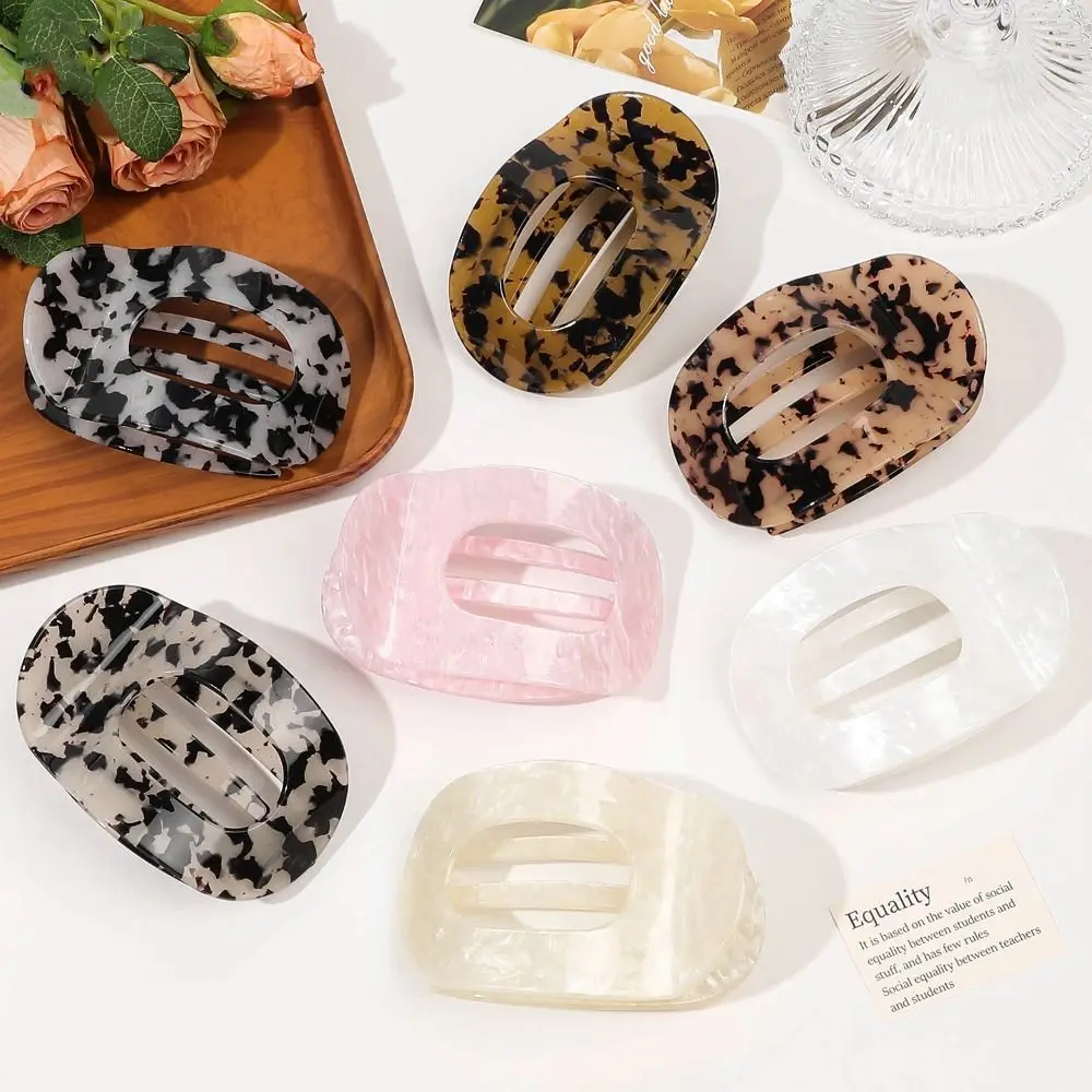 

Elliptic Shape Leopard Hair Claw Hair Accessories Headwear Acetic Acid Hair Clip Candy Color Kroean Style Acetate Barrettes
