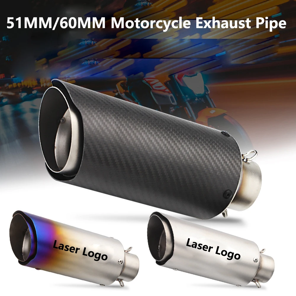 

51mm/60mm Motorcycle Exhaust Pipe Carbon Fiber Exhaust with DB Killer Tubo Escape Escapamento De Moto for RC390 CBR650F Z900