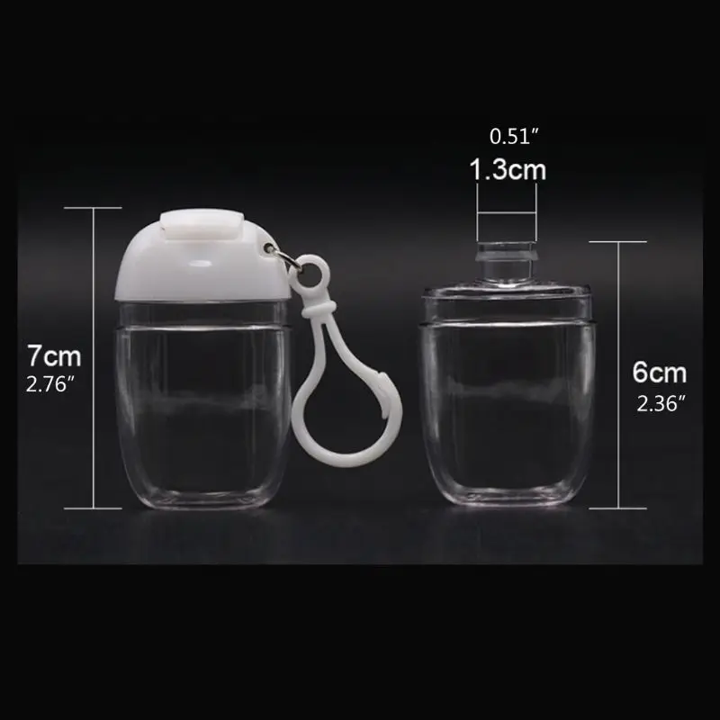 Portable Small Squeeze Bottle,Empty Plastic Travel Bottle with Keychain Holder Dropship