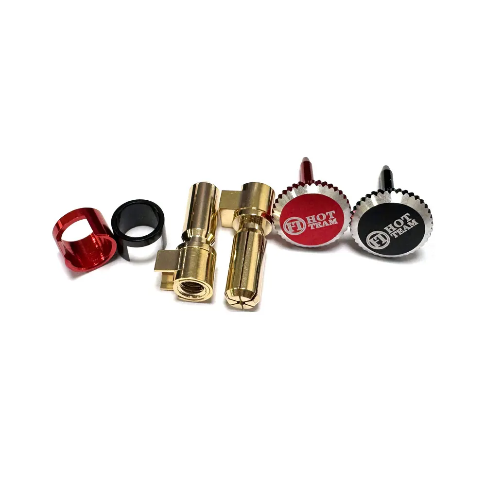 

Hot Team Lockdown Heatsink Bullet Plug Grips with 5mm Bullets (Black/Red)
