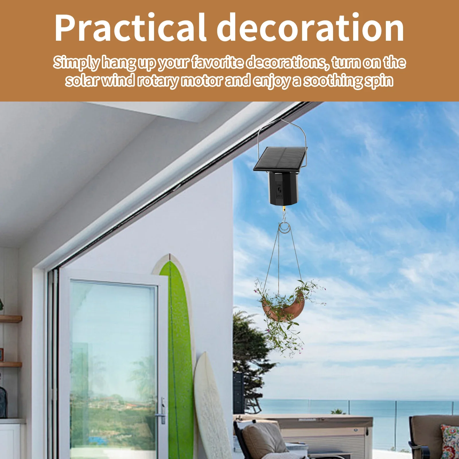 1-5Pcs Hanging Rotating Motor Wind Chime Display Motor Solar Powered Wind Spinner Motor for Indoor Disco Balls Windmill Ornament