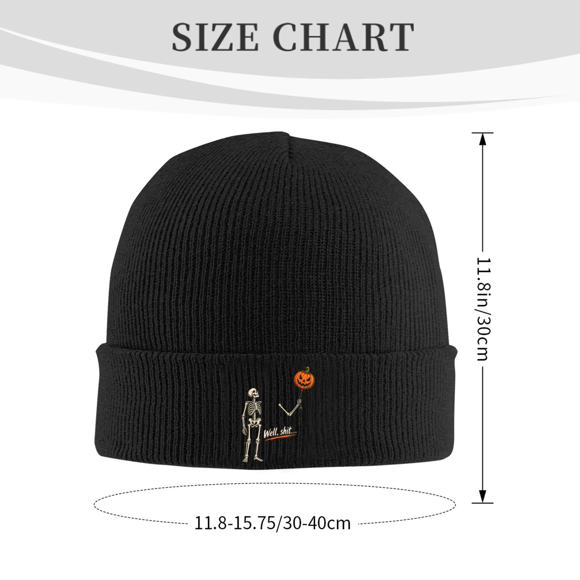 Skeleton Lost Balloon Well Shit Funny Saying Quote Beanie Hats  Bonnet Hats Unisex Adult Vintage Kpop Skullies Beanies Warm Caps