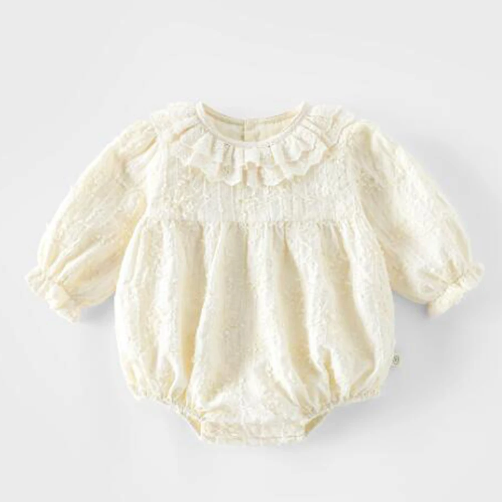 

Baby Girl Bodysuits Long Sleeve Cotton Ruffles Spring Autumn Baby Boutique Clothing 1st Birthday Infant Romper