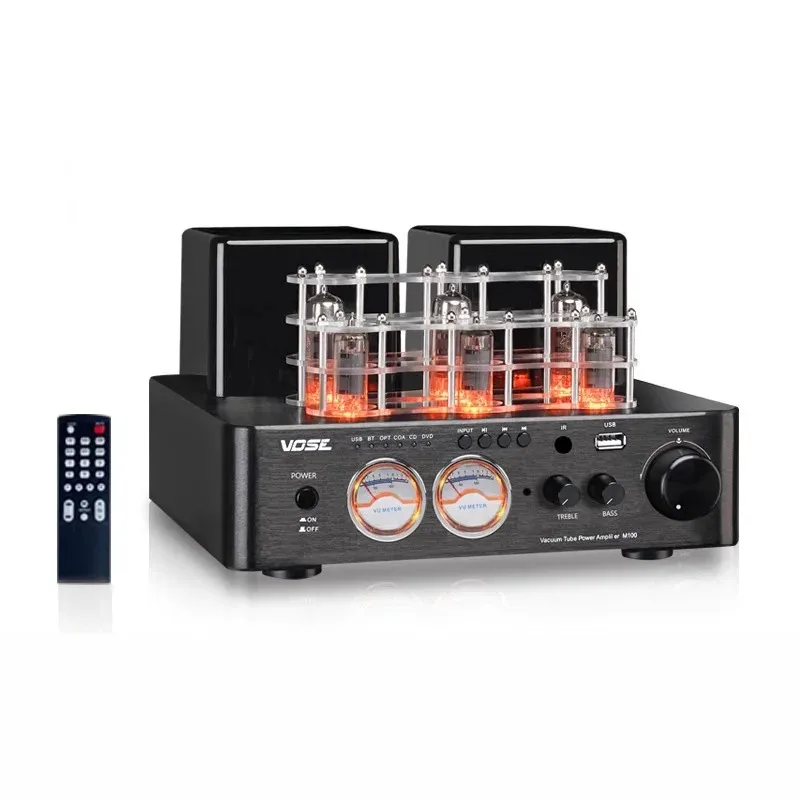 M100 HIFI Tube Power Amplifier 120W*2 Output Bluetooth 5.0 Home Hi-Fi Amp Digital Optical Coaxial Input Subwoofer Output