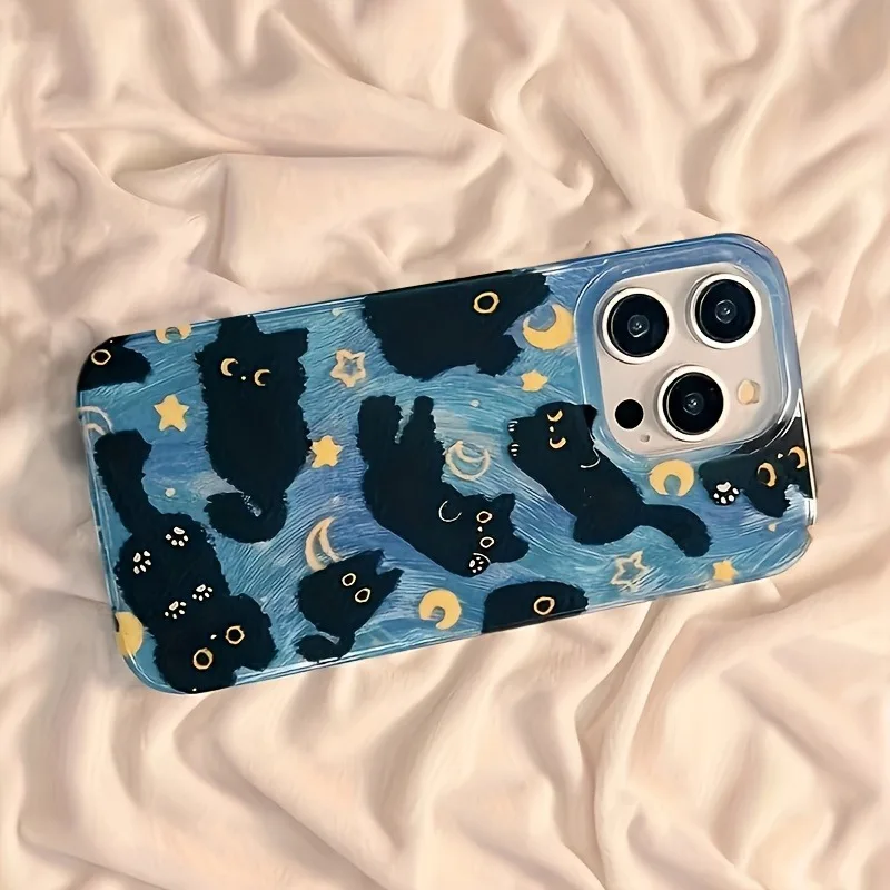 Moon Star Black Cat Design Harte IMD-Handyhülle für Samsung Galaxy S26 S25 S24 S23 Ultra Plus S22 A26 A53 A35 A36 A55 A56 Cover – Detail 2
