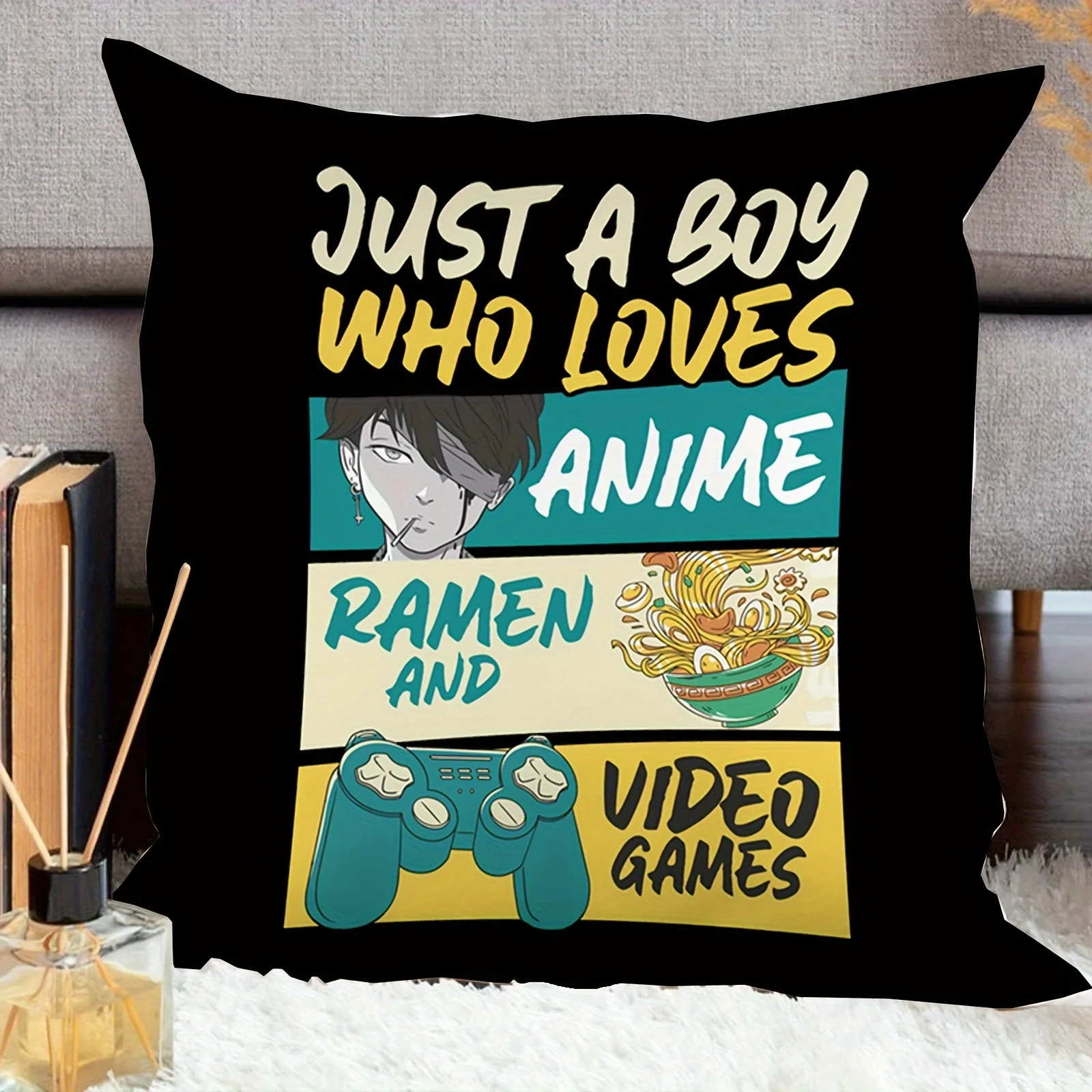 Anime Ramen Gaming Pillowcase, 