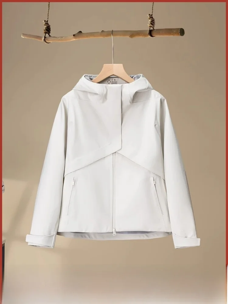 

Женское повседневное пальто Softell Jaet, ветрозащитное водонепроницаемое пальто с капюшоном, свободное длинное пальто с застежкой-молнией