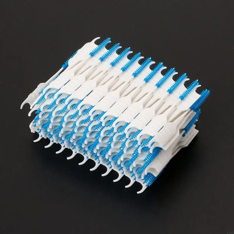 L8RD 120pcs Double Floss for Head Hygiene Dental Silicone Interdental Brush Toothpick