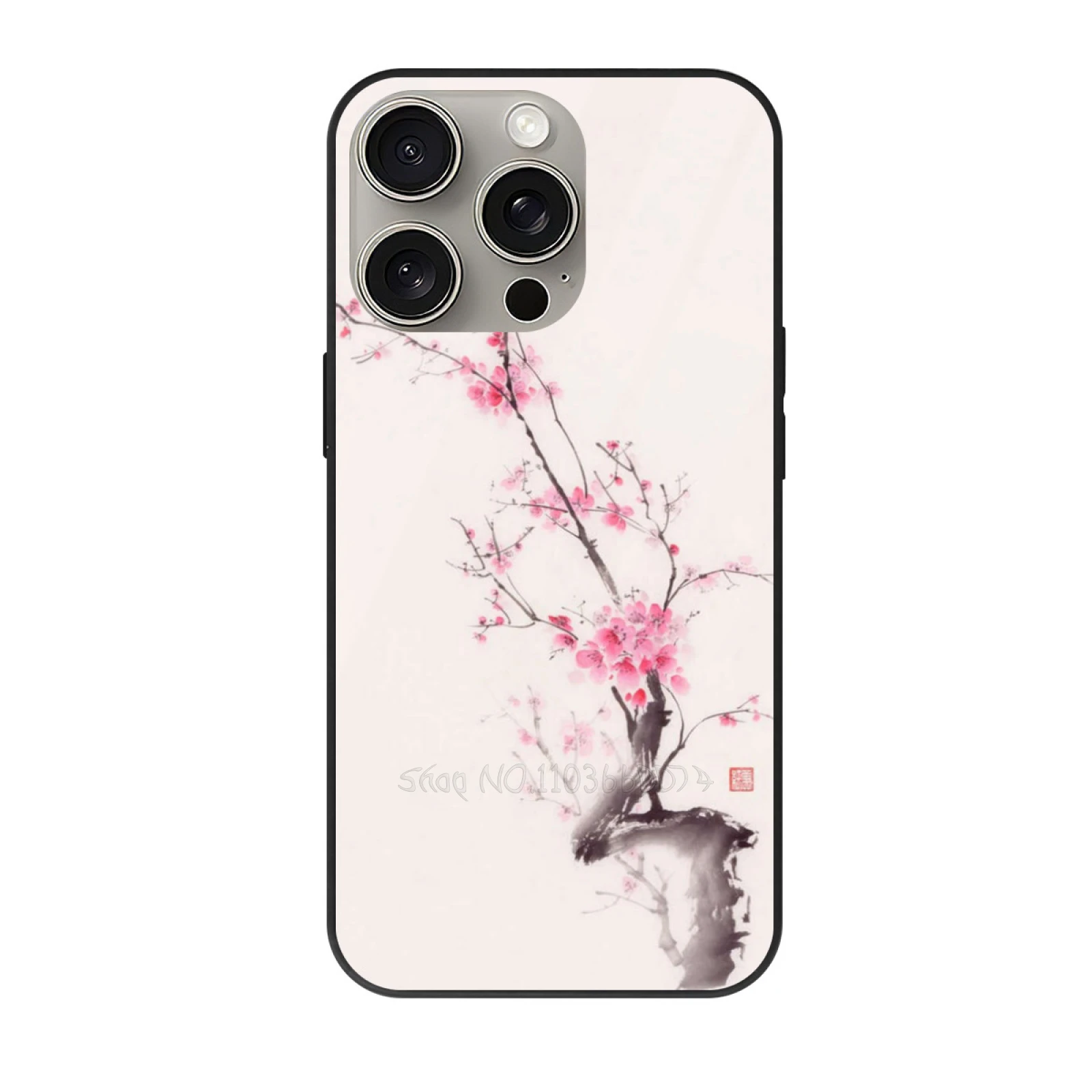 Suave Rosa Sakura flor rama estilo Zen japonés funda de teléfono fina para Iphone 16 15 14 13 11 12 Mini Xr X 16Puls 15Pro suave