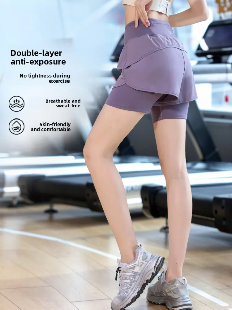 

High Waist Fitn orts Women's Running Pants Breathable Tee-Quarter Length Yoga Sportswear Prevent Exposure Outdoor