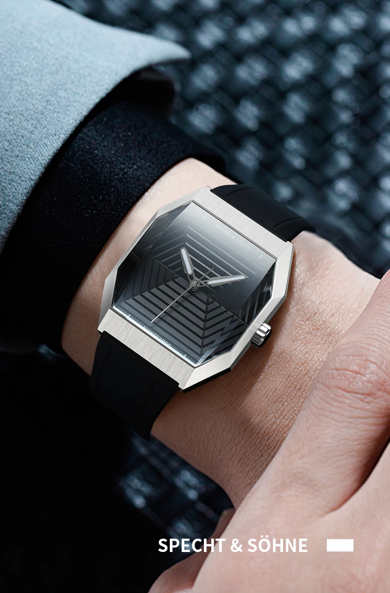 Specht & Söhne New Creative Design Square Watch For Men Sports Watches Octagon Stainless Steel 3D Sapphire Crystal Reloj Hombre