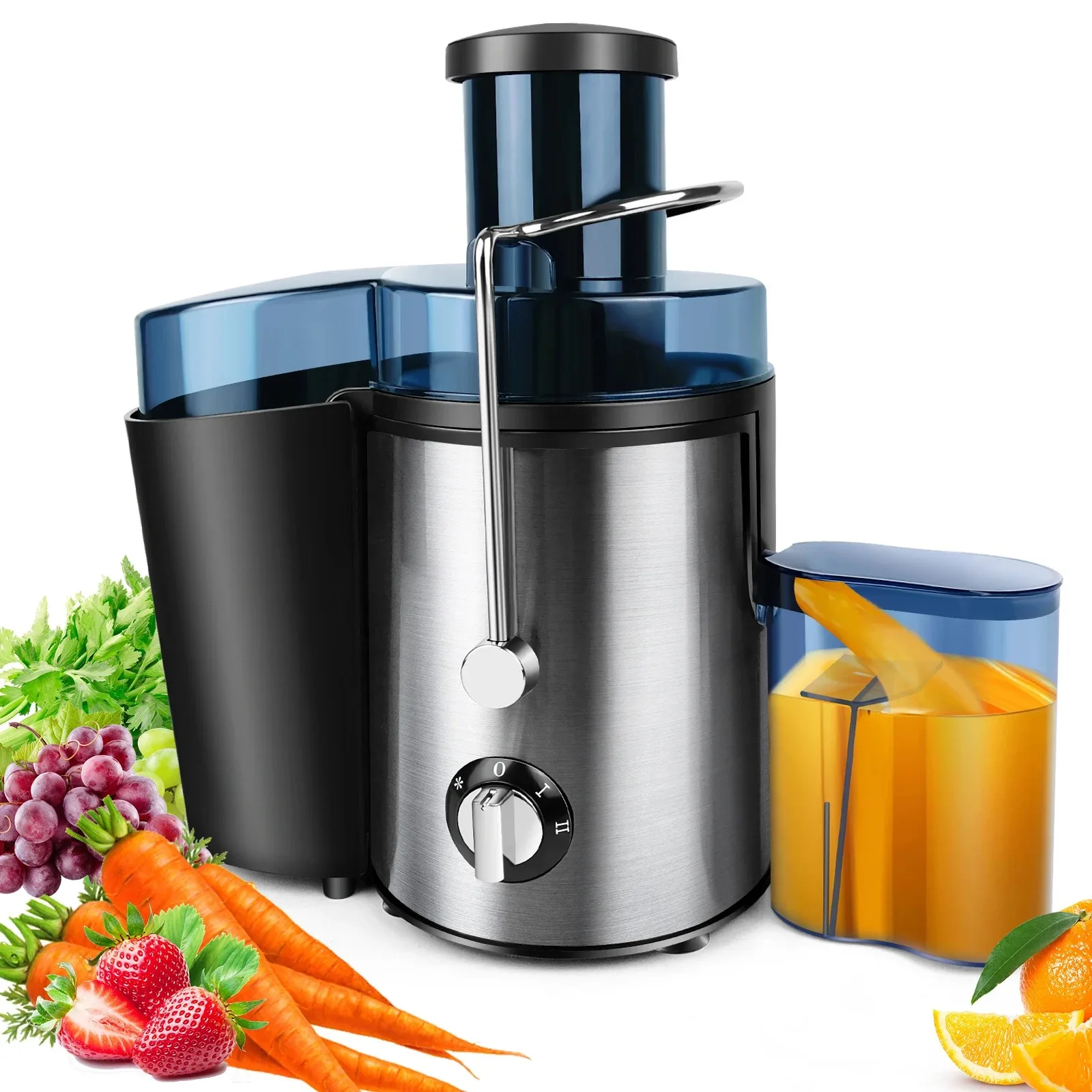 800W Strong Power Centrifugal Juicer, Portable Easy Clean Juice Extractor for Fruits and Vegetables