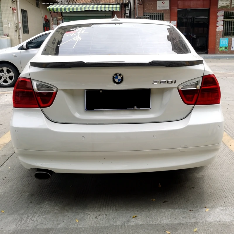 Spoiler Belakang ABS Spoiler Bagasi Gaya M4 untuk For BMW E90 3 Seri 320i 320d Tampilan Karbon Tidak Dicat Warna Sayap Belakang