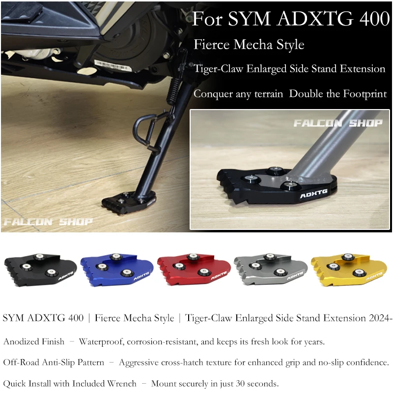 

for Sanyang SYM ADXTG 400 modification with tiger claw design, enlarged side support 2024, and enlarged side support