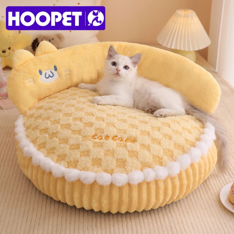 HOOPET Cat Litter Winter Warm Cat Bed Donut Security Sleeping Pad Thick All-season Universal Sleeping Nest Winter Cat Sofa