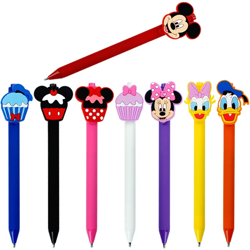 36PCS Disney Mickey e Minnie candy color pen caneta neutra conta de mão papelaria ins simples dos desenhos animados caneta 0.5mm refil preto