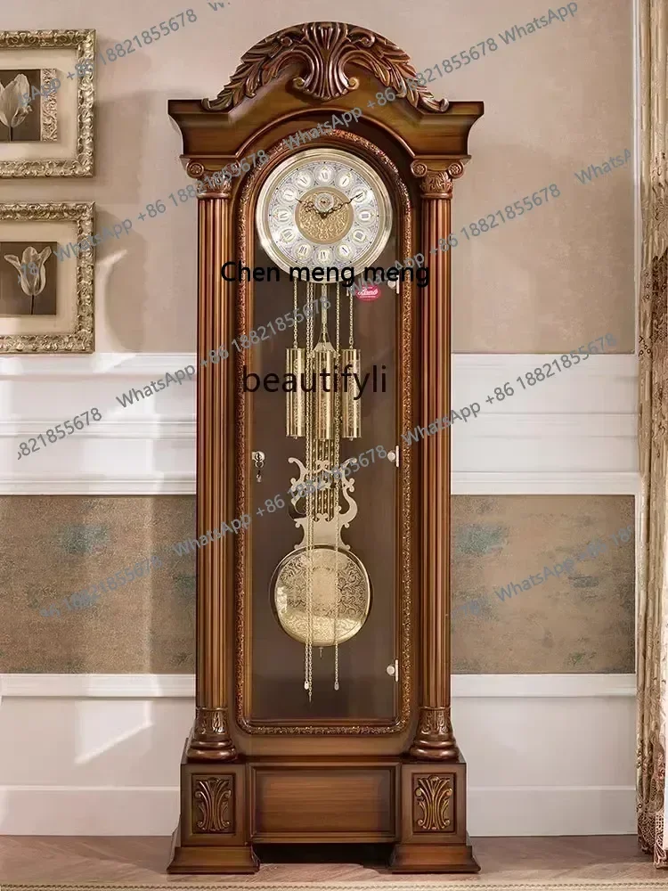 

smt7486 new European-Style the Grandfather Clock Luxury Mechanical Clock Solid Wood Carved Standing Grandfather Clock Classica