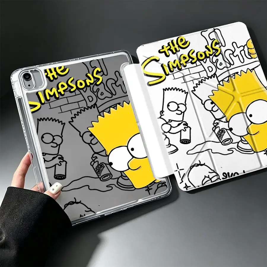 Tablet-Hülle für Samsung Galaxy Tab S10 Lite A8 S7 FE S8 S9 Plus A11 A9 Plus mit Stiftschlitz, Cover mit Simpsons-Anime-Motiv