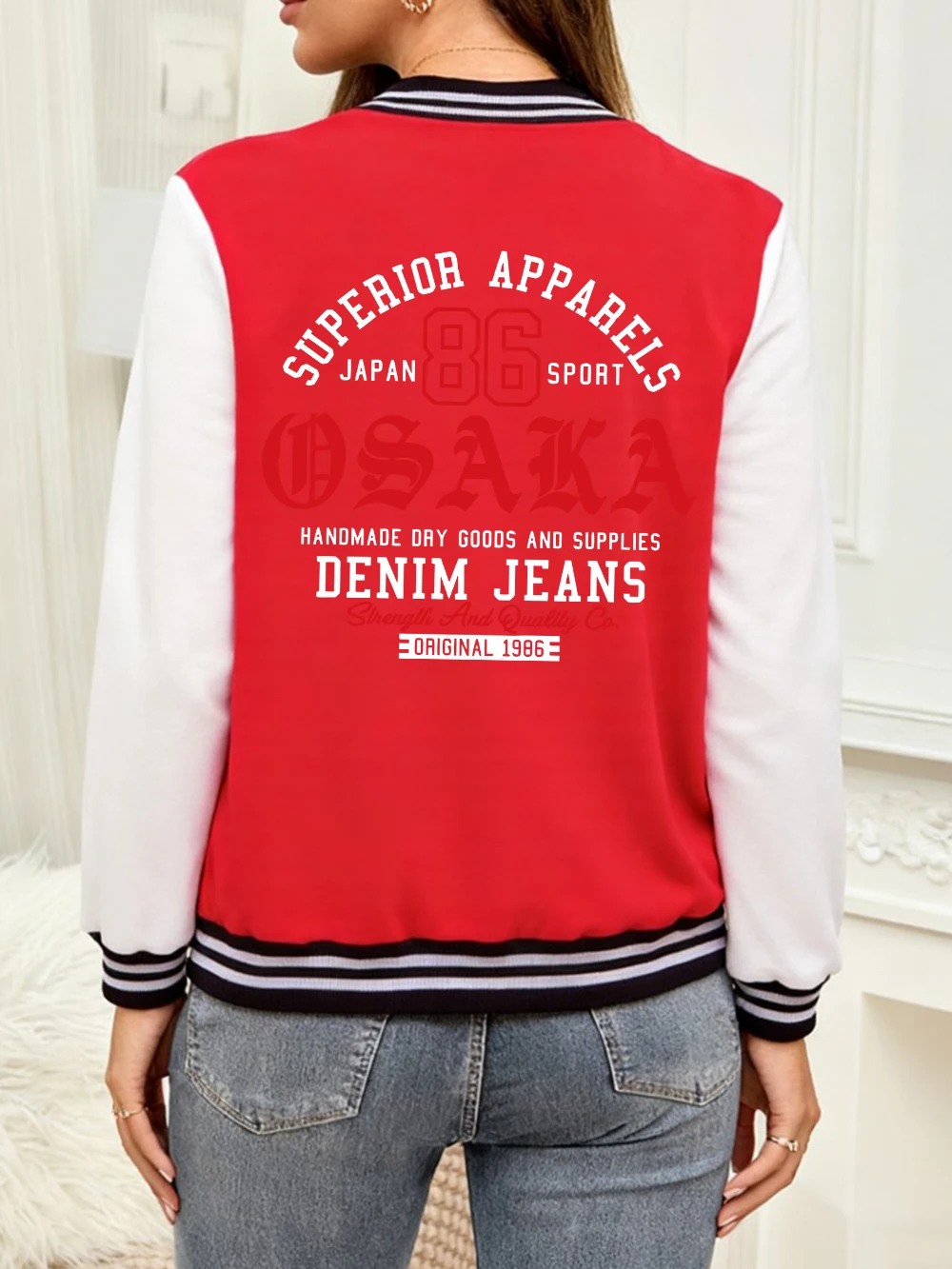 

Японские спортивные куртки с принтом, женские зимние теплые бейсбольные майки, повседневные карманные пальто, уличная свободная одежда