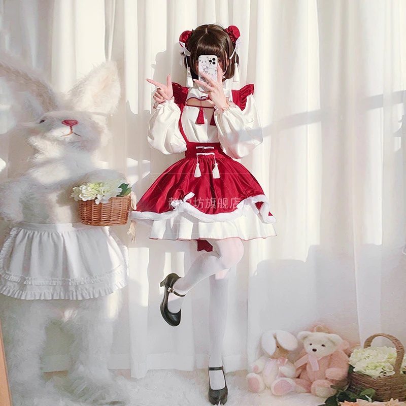 Maid Cosplay Lolita Uniform Esports Girl Chinese Style Cheongsam Dress Cute Loli Outfit Anime Costume Disfraz Anime Vestidos