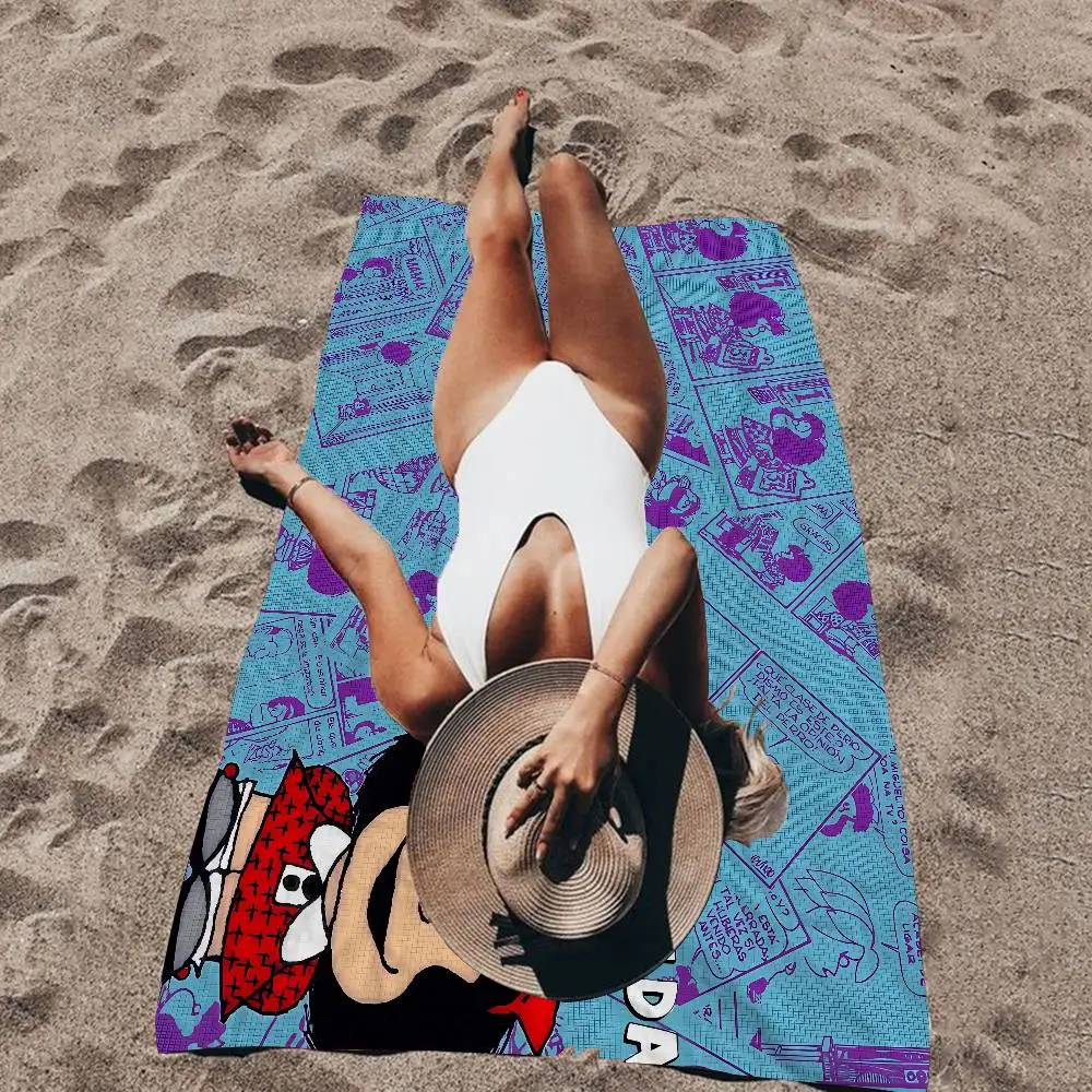 M-Mafalda Girl Bath Towel Microfiber Soft Water Absorbing Breathable For Girl Kids Decorative Cartoon Beach Towel